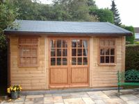 14 x 10 Orchard Room with standard doors and windows. Optional grey felt tiles have been added. 