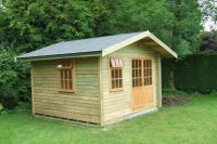 12 x 10 Standard Summer Room with 9 Pane double doors and a 9 pane window. 