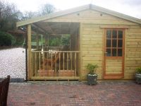 Side view of a Pavilion that featured a door in the gable end. 